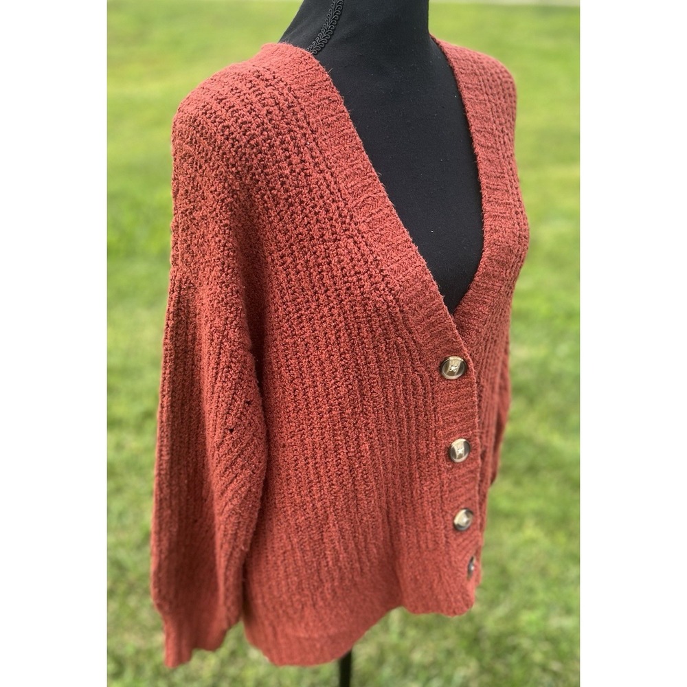 American Eagle Women's Size Small Cardigan Sweater Chunky Knit Buttons Oversized - Picture 4 of 5